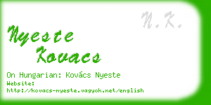 nyeste kovacs business card